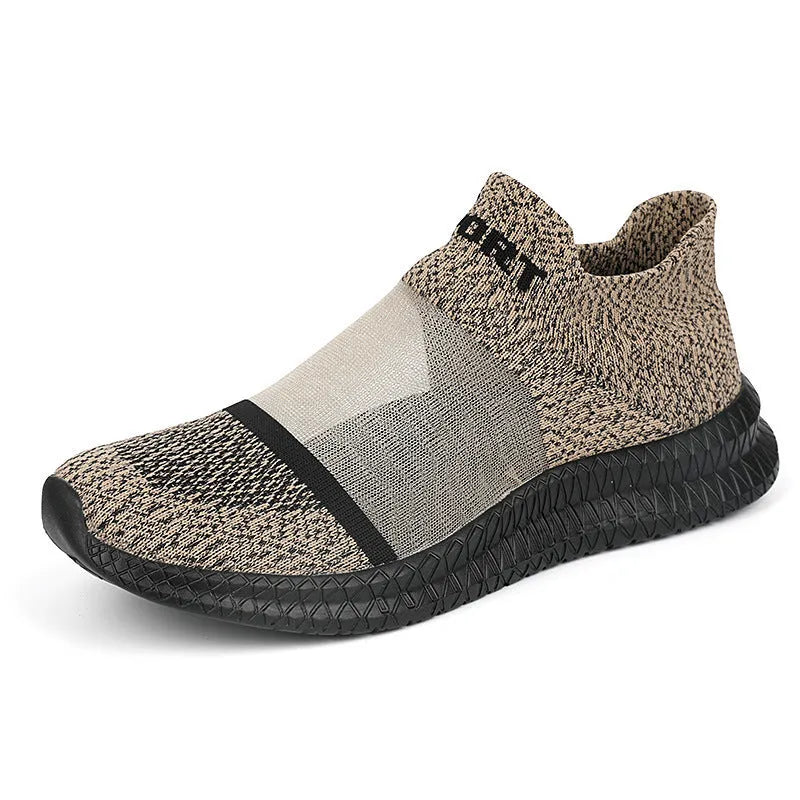 Flyknit casual sports sock shoes with lace-up closure and hollow design in multiple colour options