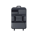 Black leather hanging storage bag with handle for car seat or buggy organisation