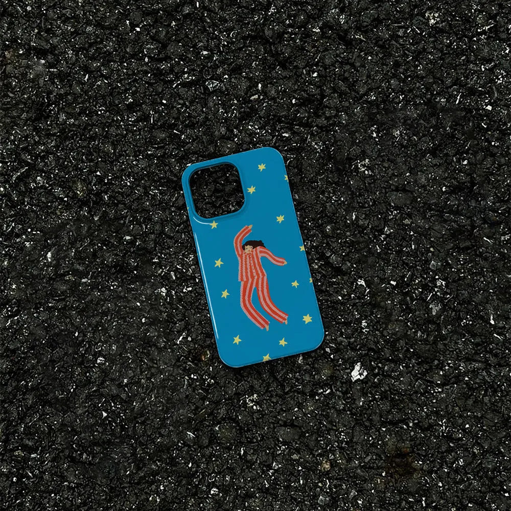 Feilin magnetic phone case with funny pajama girl XINGX illustration, frosted back cover for Apple iPhone 11 to 16