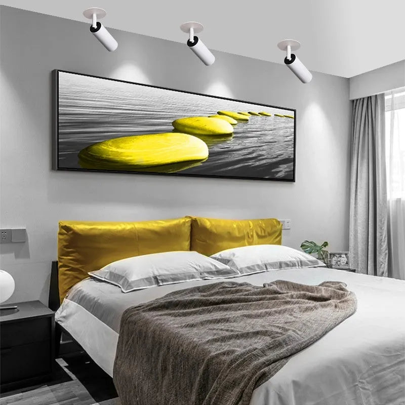Black and white aluminium embedded cylinder track spotlight for recessed ceiling installation in 55-75mm hole.
