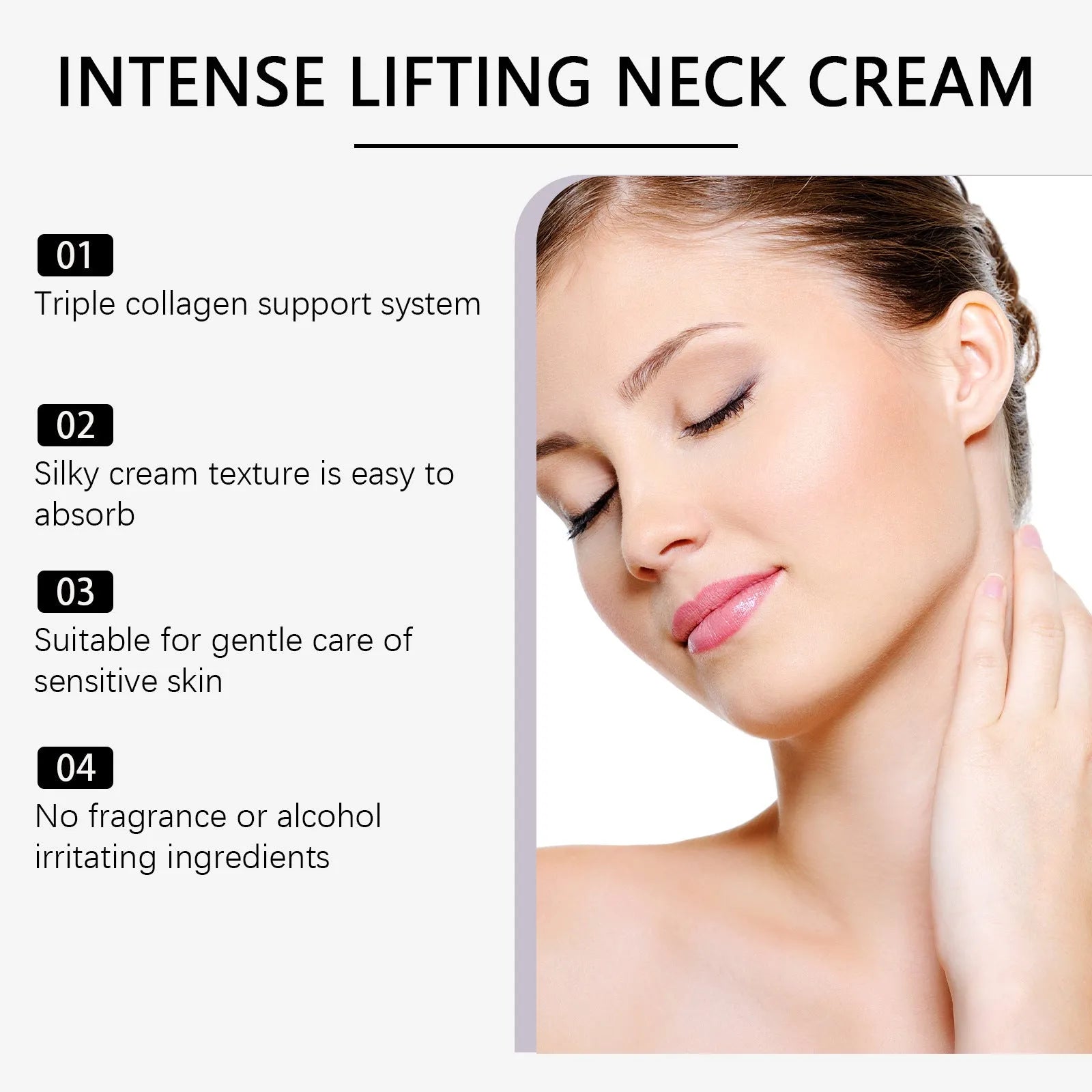50g jar of neck firming cream with hydrolysed collagen and adenosine.