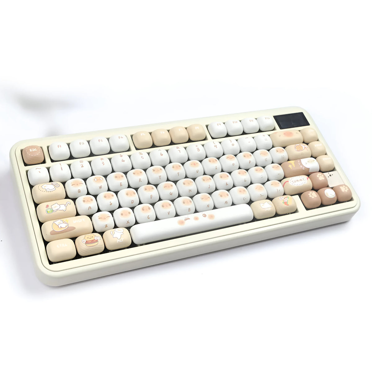 Steamed bread cat design mechanical keyboard key cap set with 7u spacebar supplement