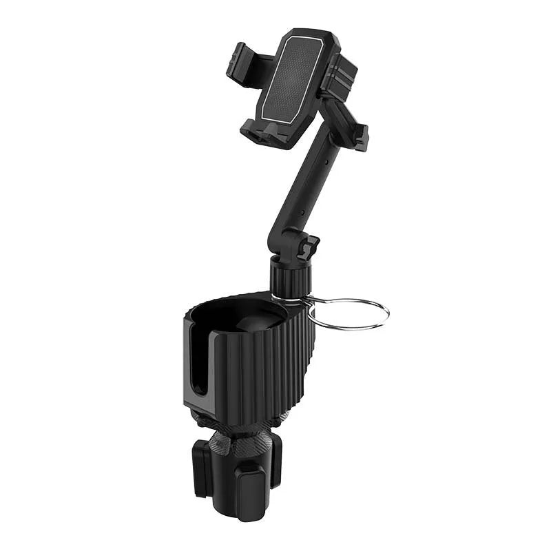 Green car drink rack and mobile phone holder with 3.0kg capacity measuring 16.5x11x18.5cm