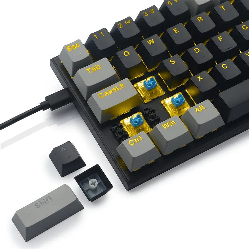 Aluminium mechanical gaming keyboard with two-tone keycaps and RGB backlighting