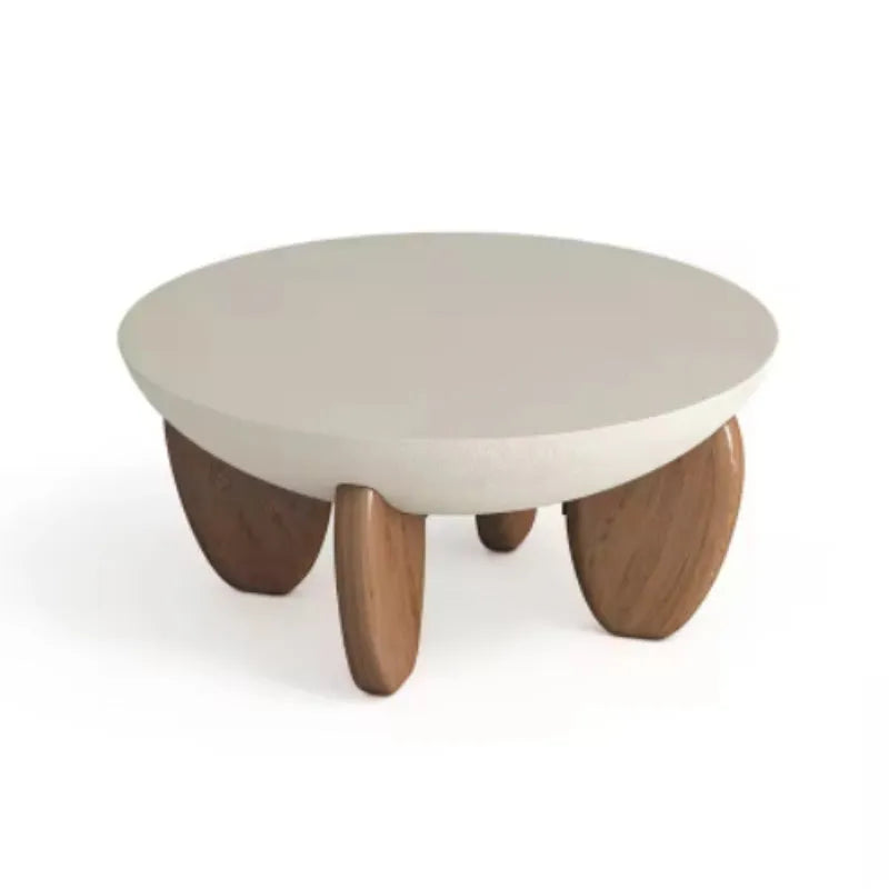 White solid wood coffee table with adjustable height and storage compartment measuring 90x50cm