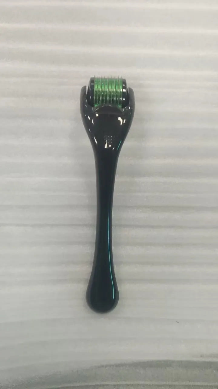 540 micro needle roller with PC handle and coloured wheel showing needle configuration for skin treatment