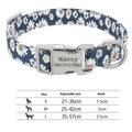 Adjustable canvas dog collar with semi-metal buckle in striped Bohemian pattern
