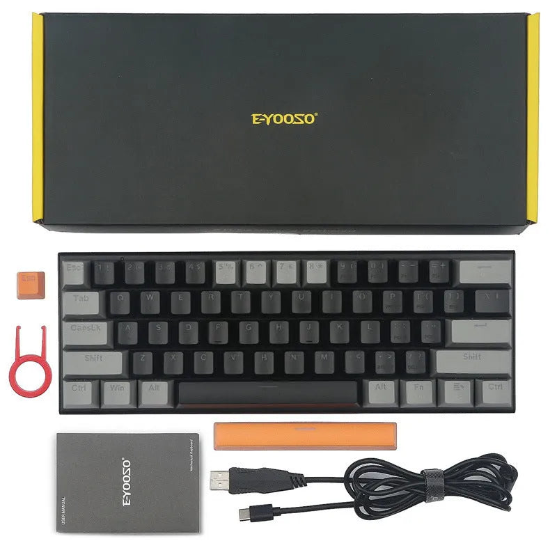 Aluminium mechanical gaming keyboard with two-tone keycaps and RGB backlighting