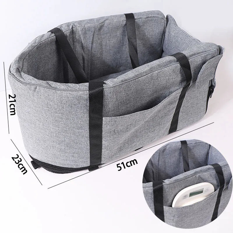 Outdoor Pet Kennel Four Seasons Universal in grey, blue, red, or grey mesh, showing cloth construction for dog car travel.