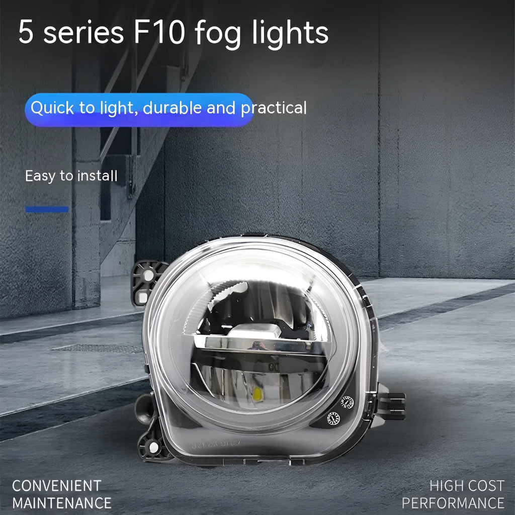 BMW 5 Series F10 front fog lamp and daytime running light replacement part.