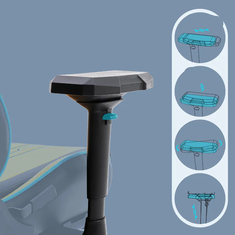 Black Dowinx gaming chair with 4D adjustable armrests and metal frame