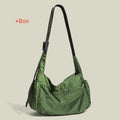 Nylon waterproof messenger bag in horizontal square design with shoulder strap