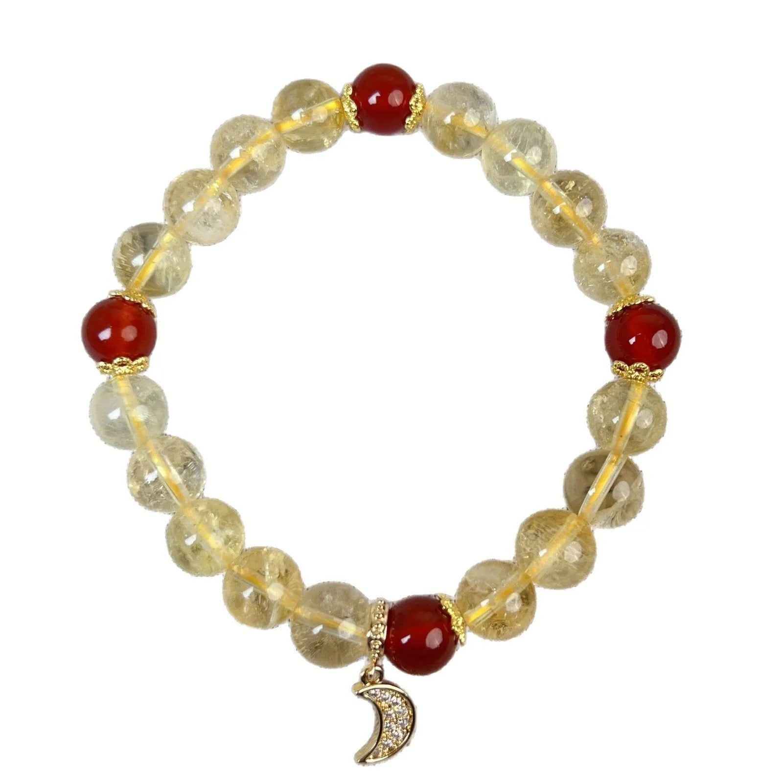 Citrine red agate crystal bracelet with manual craftsmanship for women's jewellery