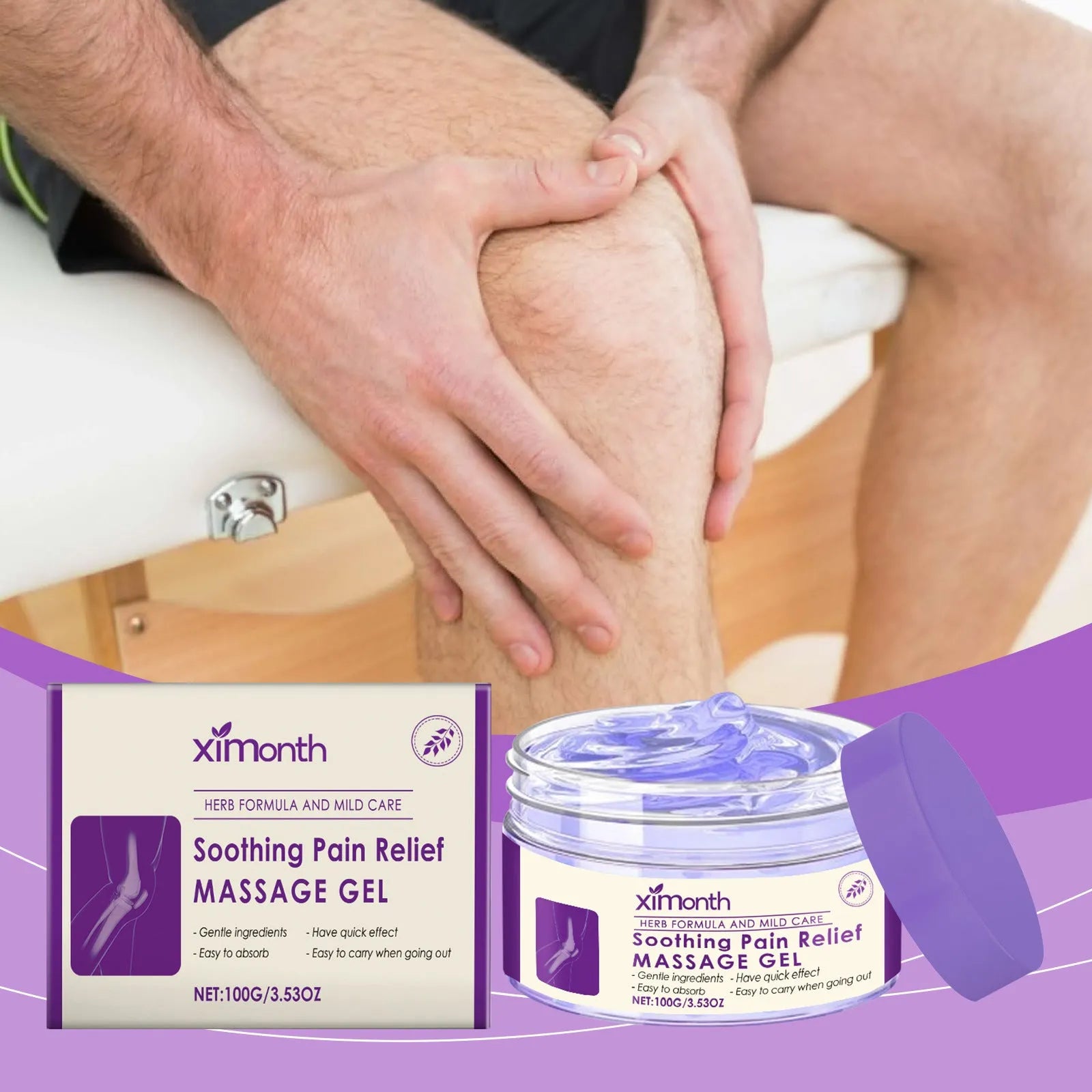 100g tube of body massage gel for joint, knee, and elbow care with targeted application