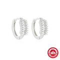Sterling silver geometric stud earrings with small round design and electroplated finish