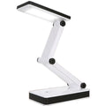 COB folding desk lamp, black and white, 120 lumens, touch dimming, USB or battery, 13.3 × 7.2 × 28 cm