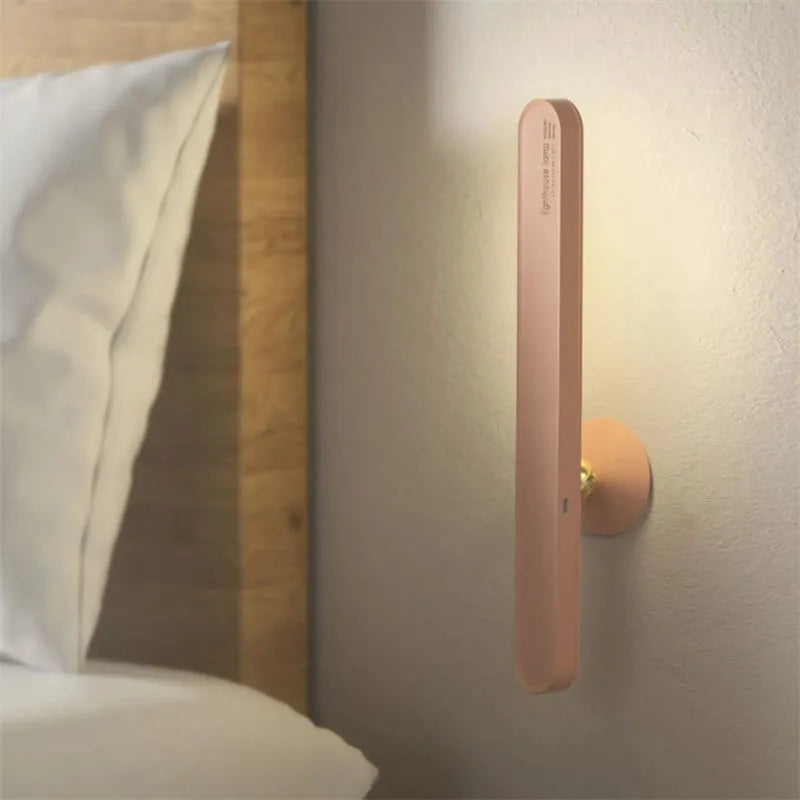 Geometric desk lamp with magnetic suction base and touch control in white or khaki colour