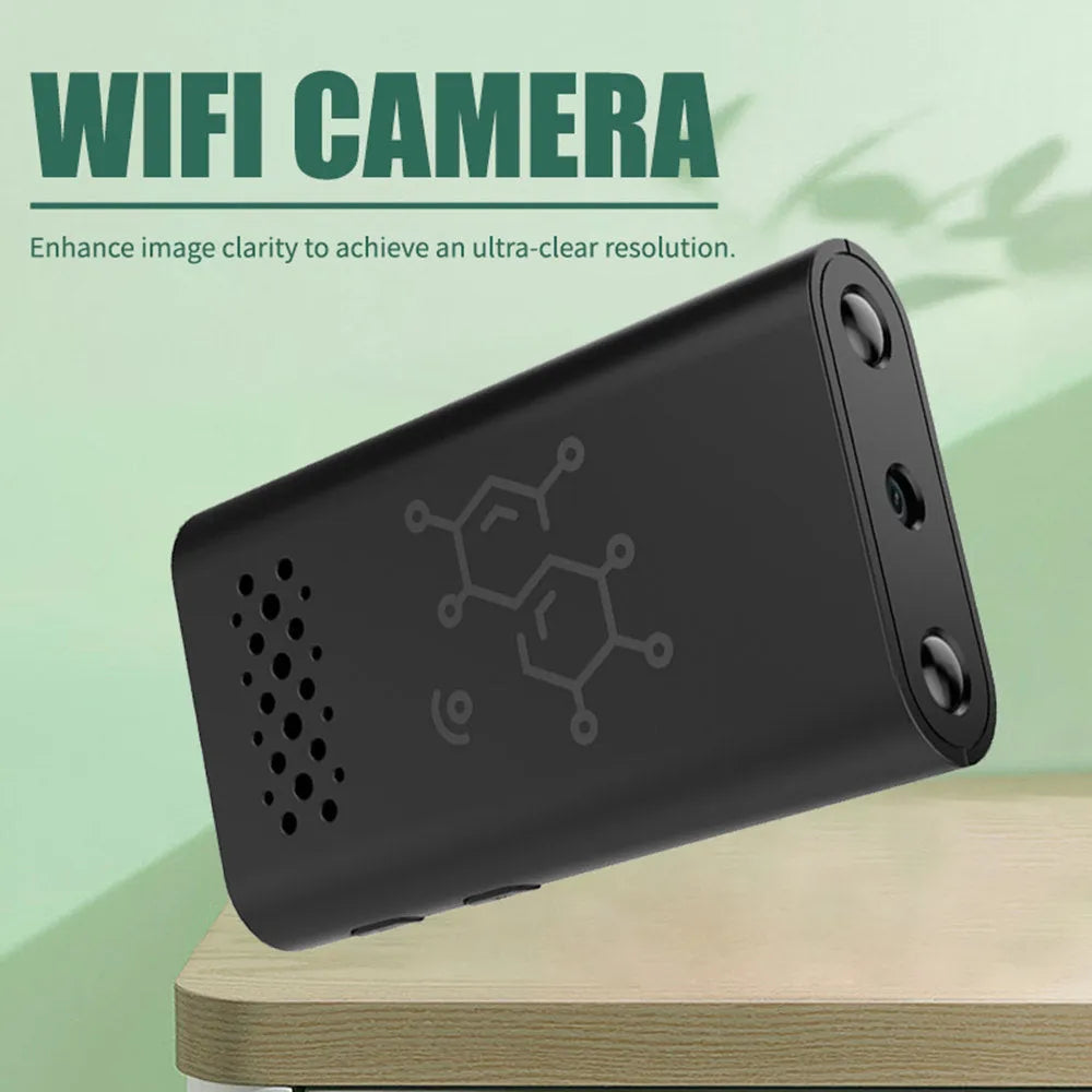 Black indoor smart security camera with WiFi connectivity for home monitoring applications