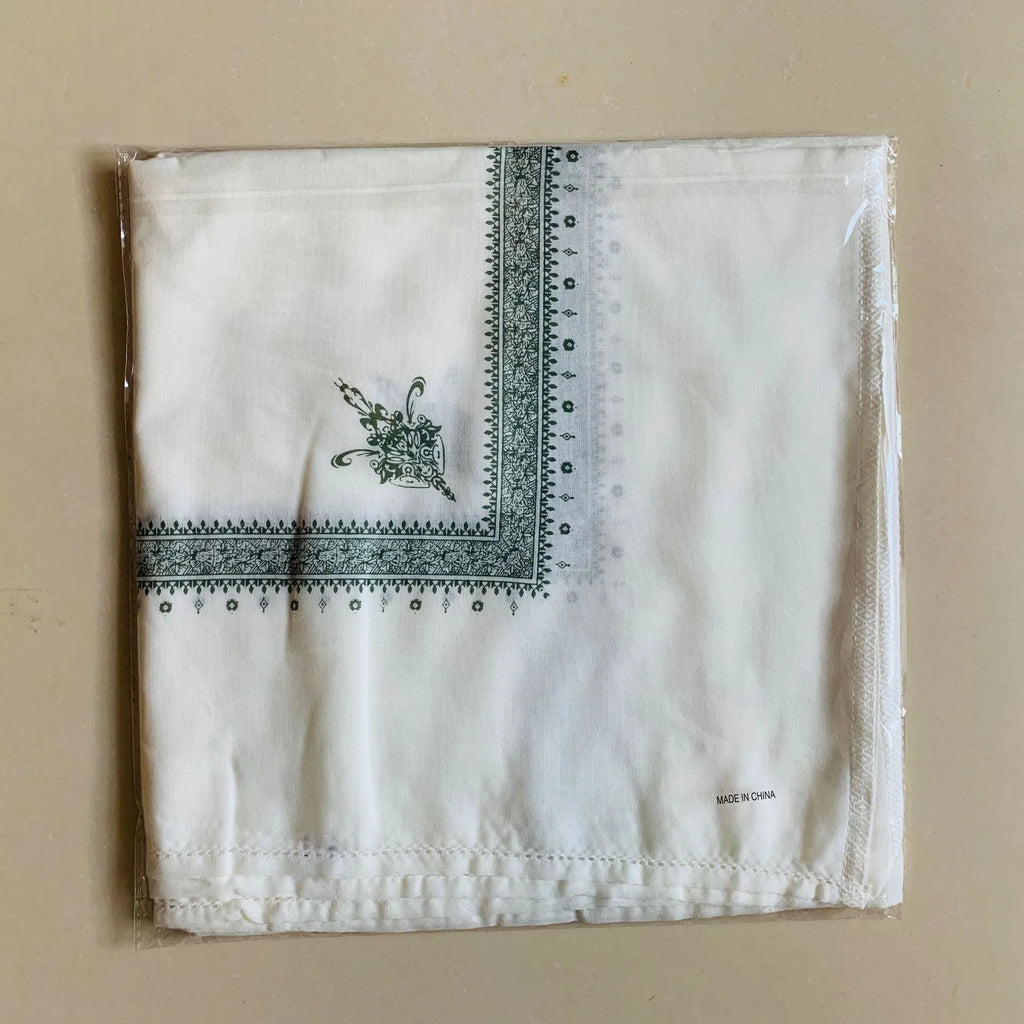 Large square printed polyester scarf showing one of six available colours
