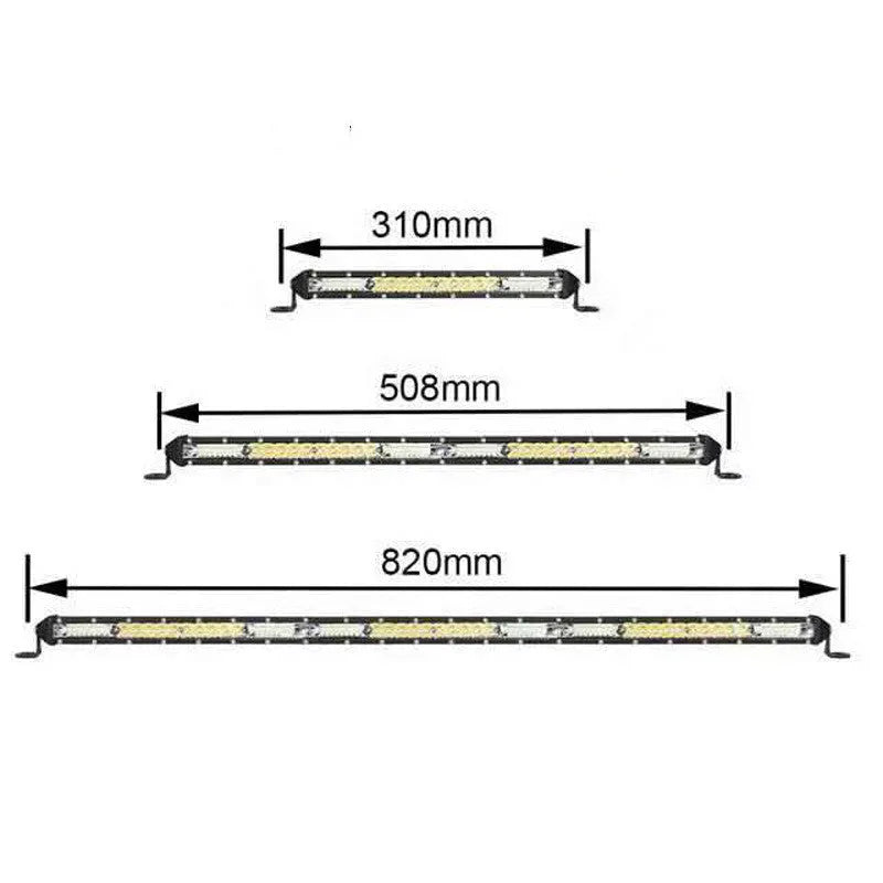 Ultra-thin single row aluminium LED light bar for vehicle roof mounting