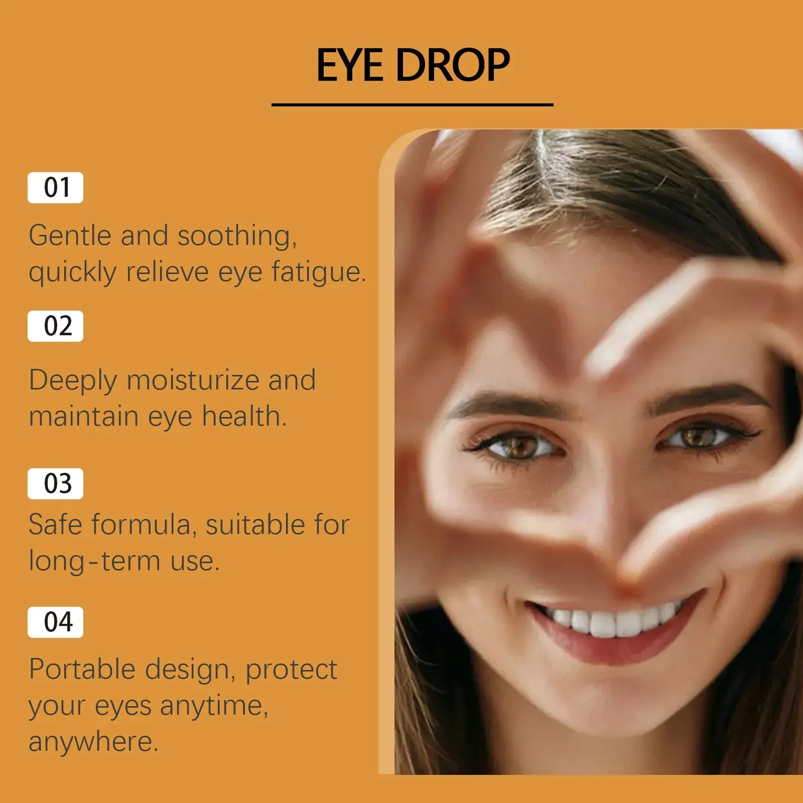 15ml bottle of eye drops with honey and sodium hyaluronate for relieving eye fatigue
