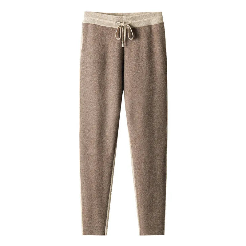 Men's cashmere wool blend half turtleneck zipper cardigan suit with trousers in winter colours