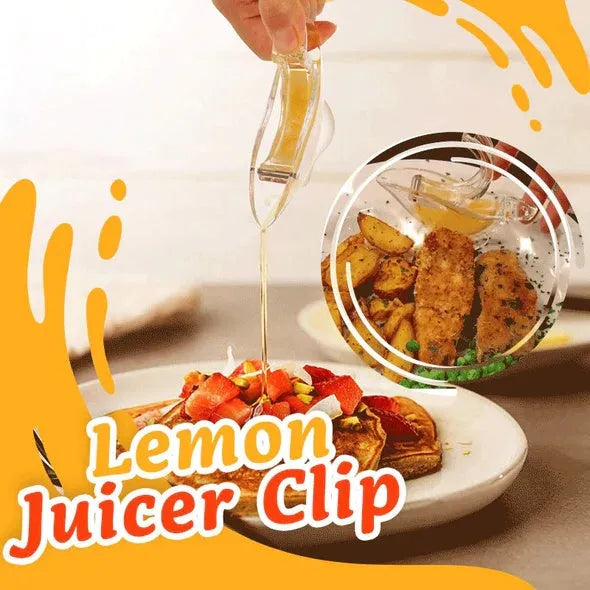 Transparent acrylic bird-shaped manual lemon juicer on a kitchen counter