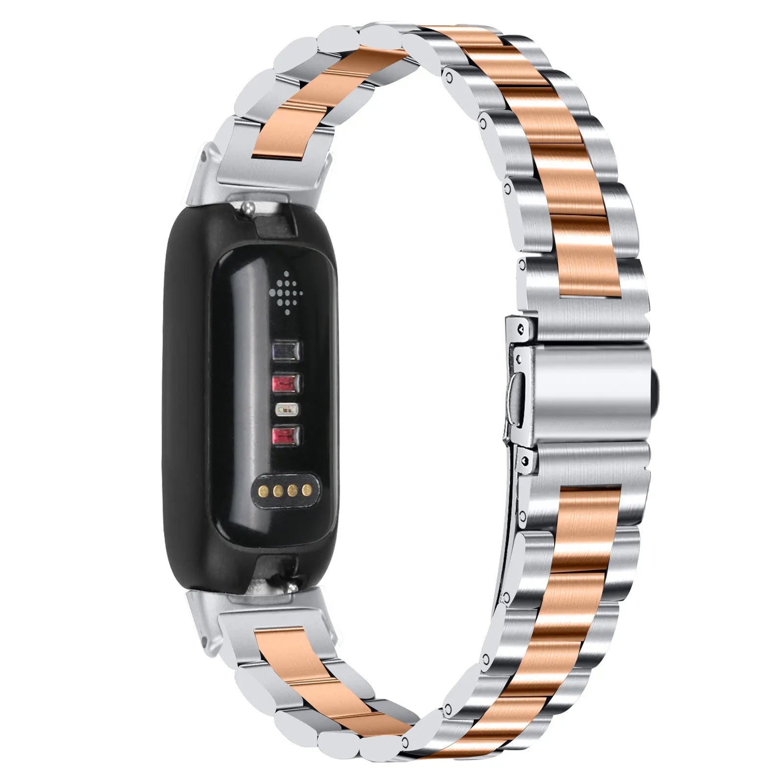 Stainless steel watch strap for Fitbit Inspire 3 fitness tracker showing silver colour option with 175mm length