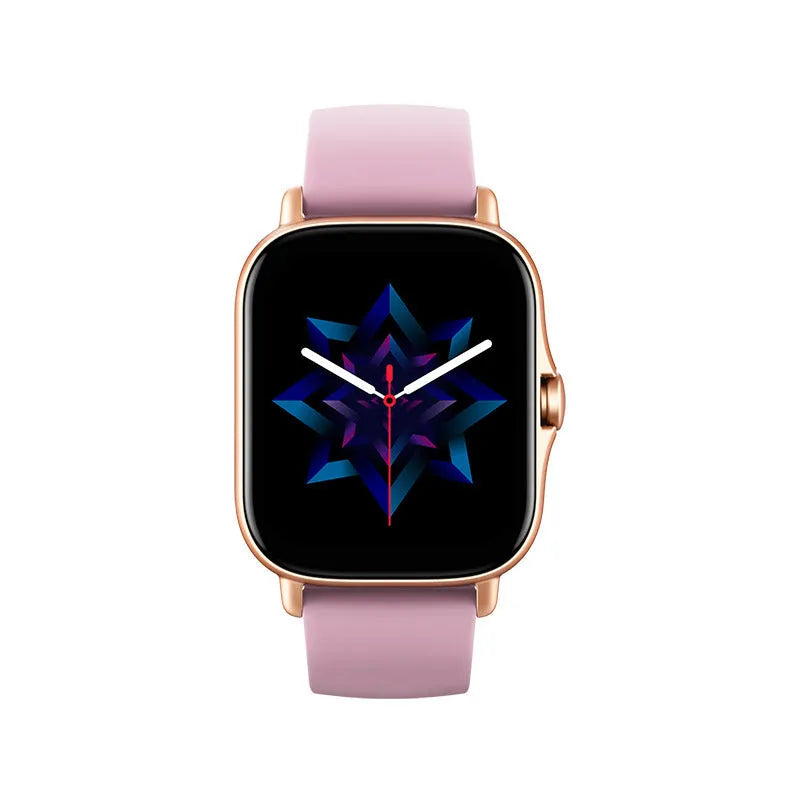 GT20 smartwatch with 1.75-inch touch screen on silicone band, showing heart rate and step tracking display