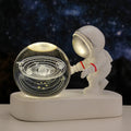 Glowing galaxy astronaut crystal ball night light 6cm with USB cable