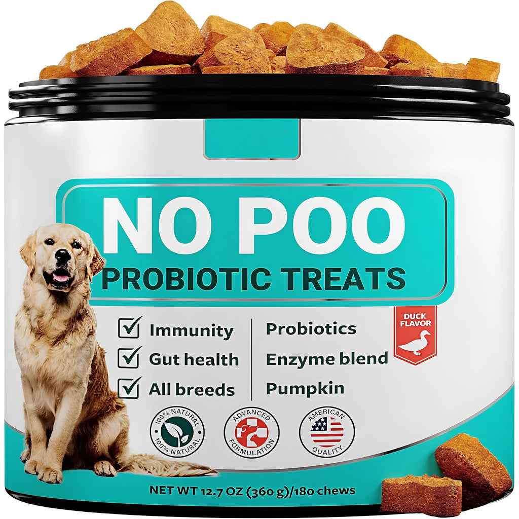 Packet of 180 pumpkin flavour probiotic chewable tablets for dog intestinal health