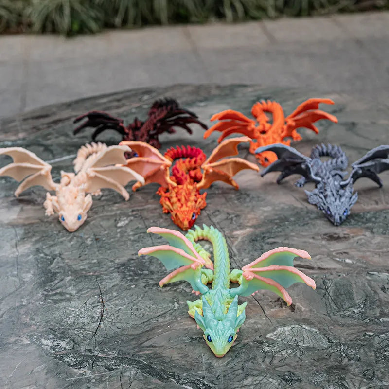 25cm red gold PLA plastic dragon wings decoration toy with dimensional display