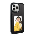 NFC projection screen phone case with four-colour E-ink display and integrated bracket for iPhone.