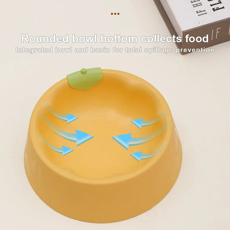 Flower-shaped green plastic double pet bowl for cat and dog food and water on a white surface.