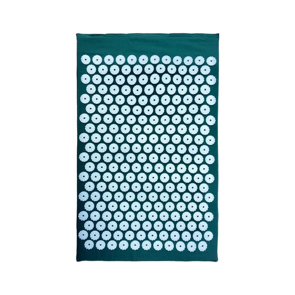 Acupuncture massage mat and headrest set, 68x42x2cm cushion, 38x15x10cm headrest, PP sponge, black and blue