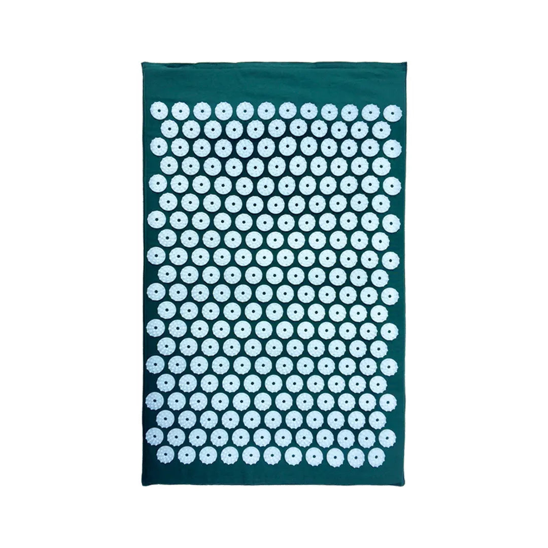 Acupuncture massage mat and headrest set, 68x42x2cm cushion, 38x15x10cm headrest, PP sponge, black and blue
