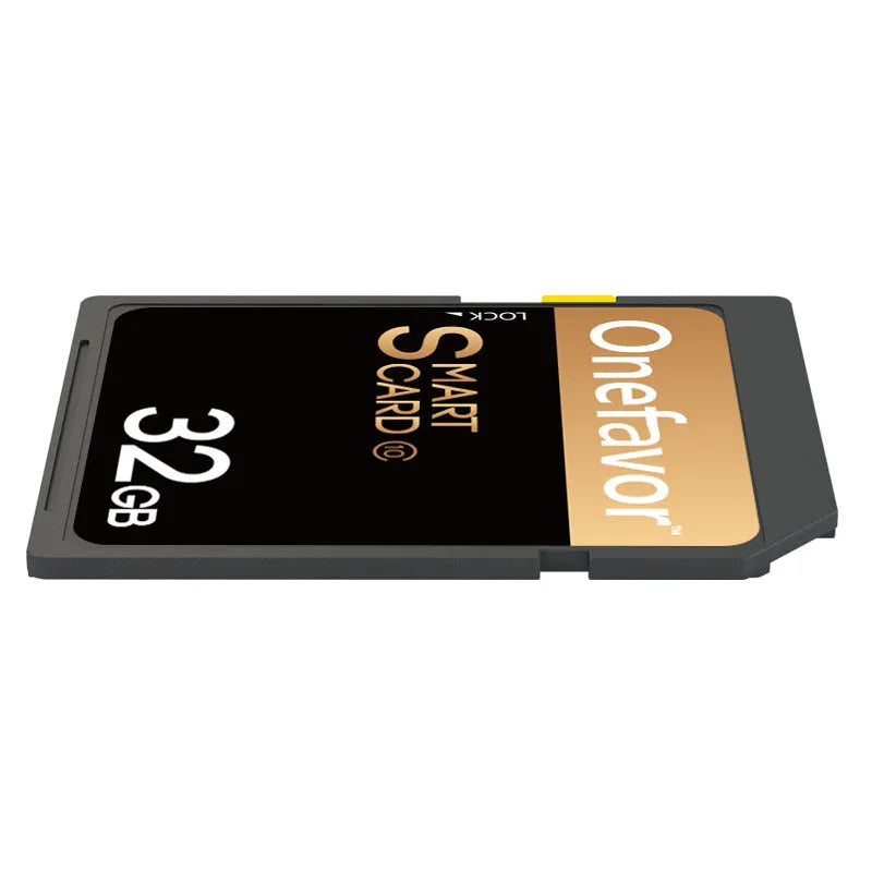 SD to PCMCIA adapter card with 32GB SDHC, stainless steel housing, dimensions 85.6mm x 54mm x 5mm