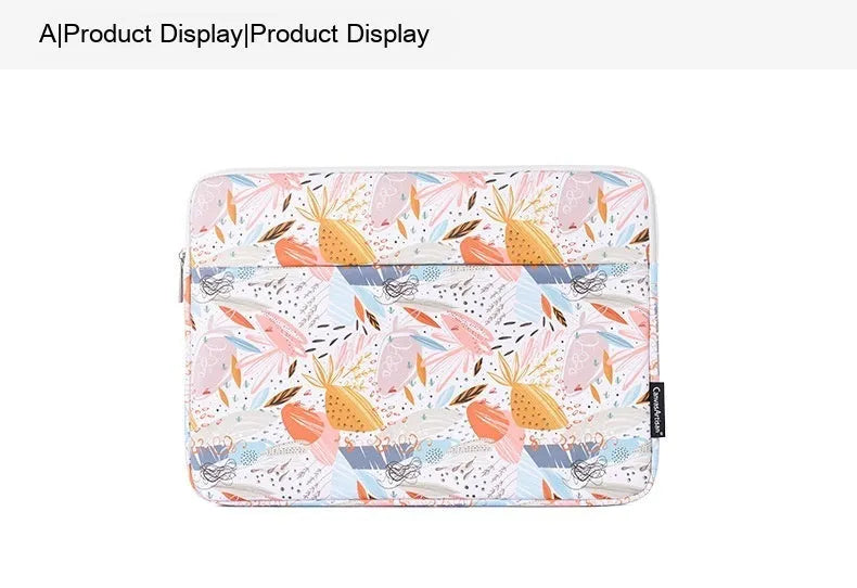 White waterproof PU leather laptop sleeve for 14-inch computers with simple design