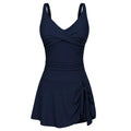 Women's printed one-piece swimsuit in nylon, available in black, wine red, navy blue and rose red, sizes S to XL