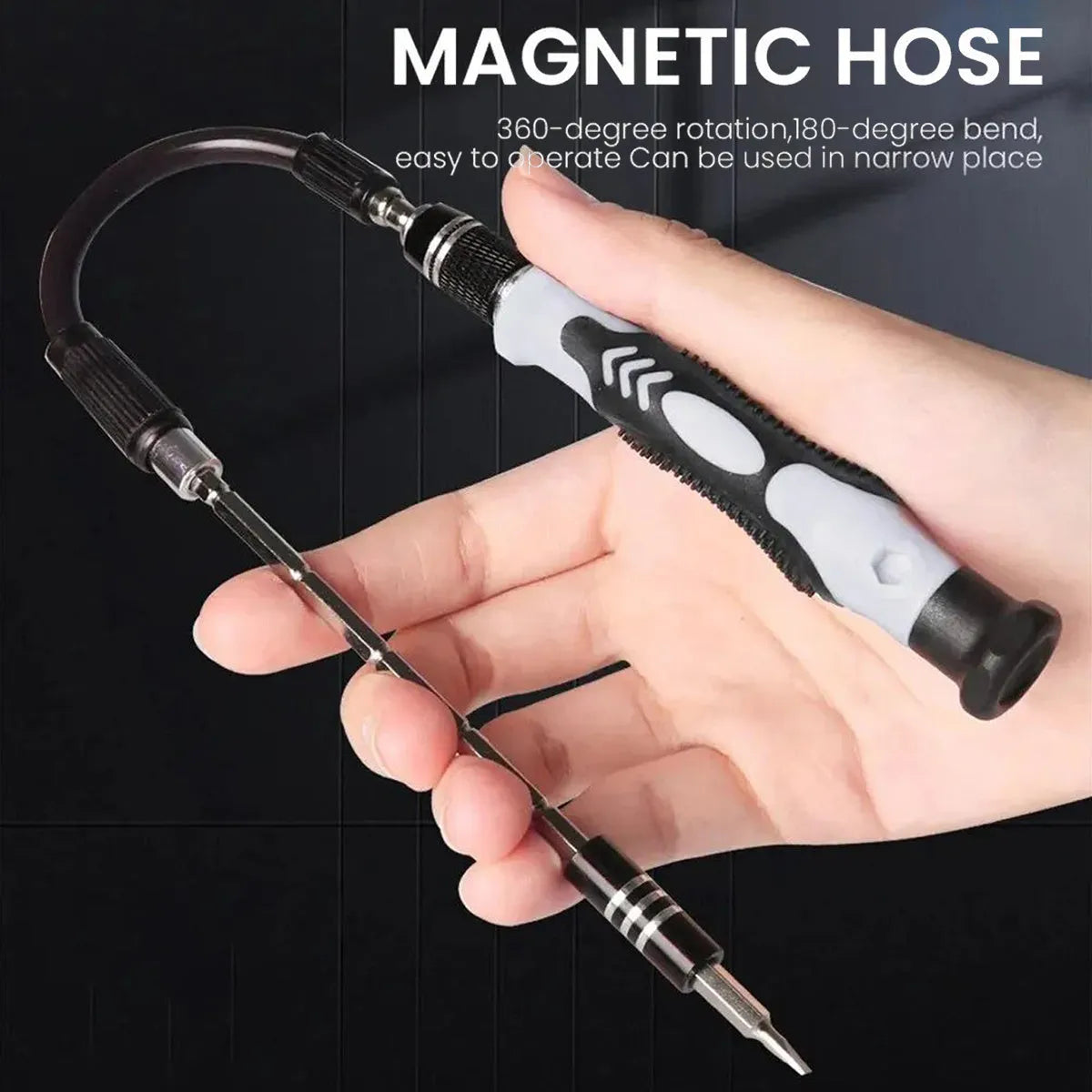 115-in-1 precision screwdriver set with 91 bits, non-slip handle and extension bar in a sturdy outer box