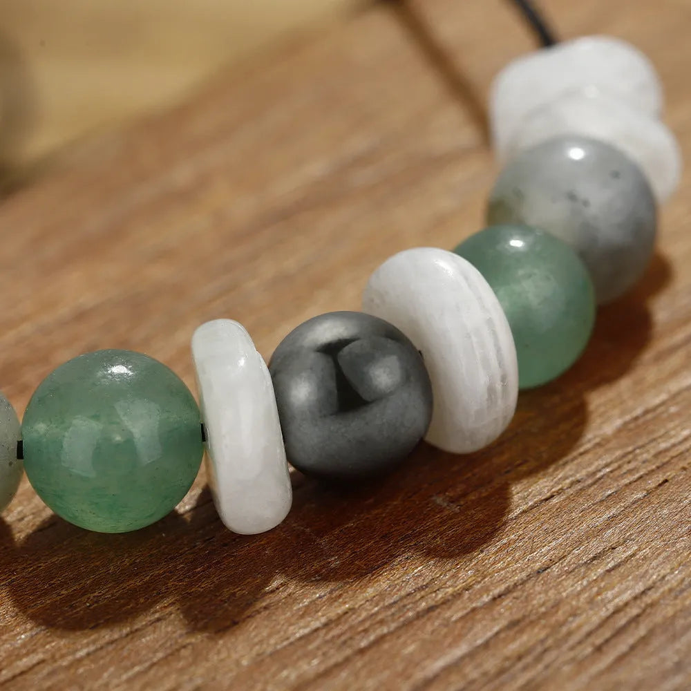 Handcrafted geometric stone bracelet for women in colour 3906 with beaded design
