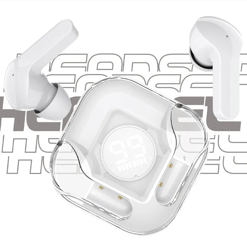 Bluetooth wireless headset with TWS noise reduction in white, black, pink, blue, or green colours