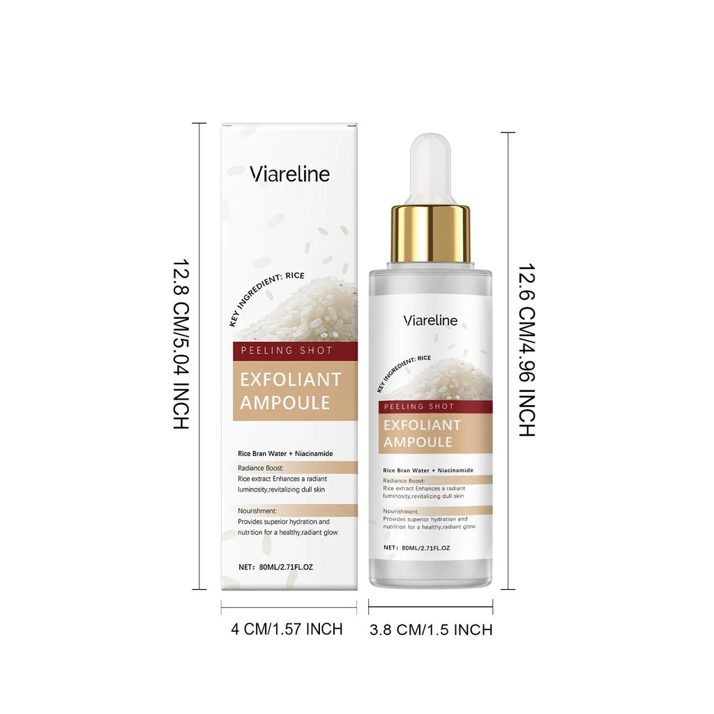 80ml bottle of facial exfoliating liquid with hyaluronic acid and salicylic acid formula