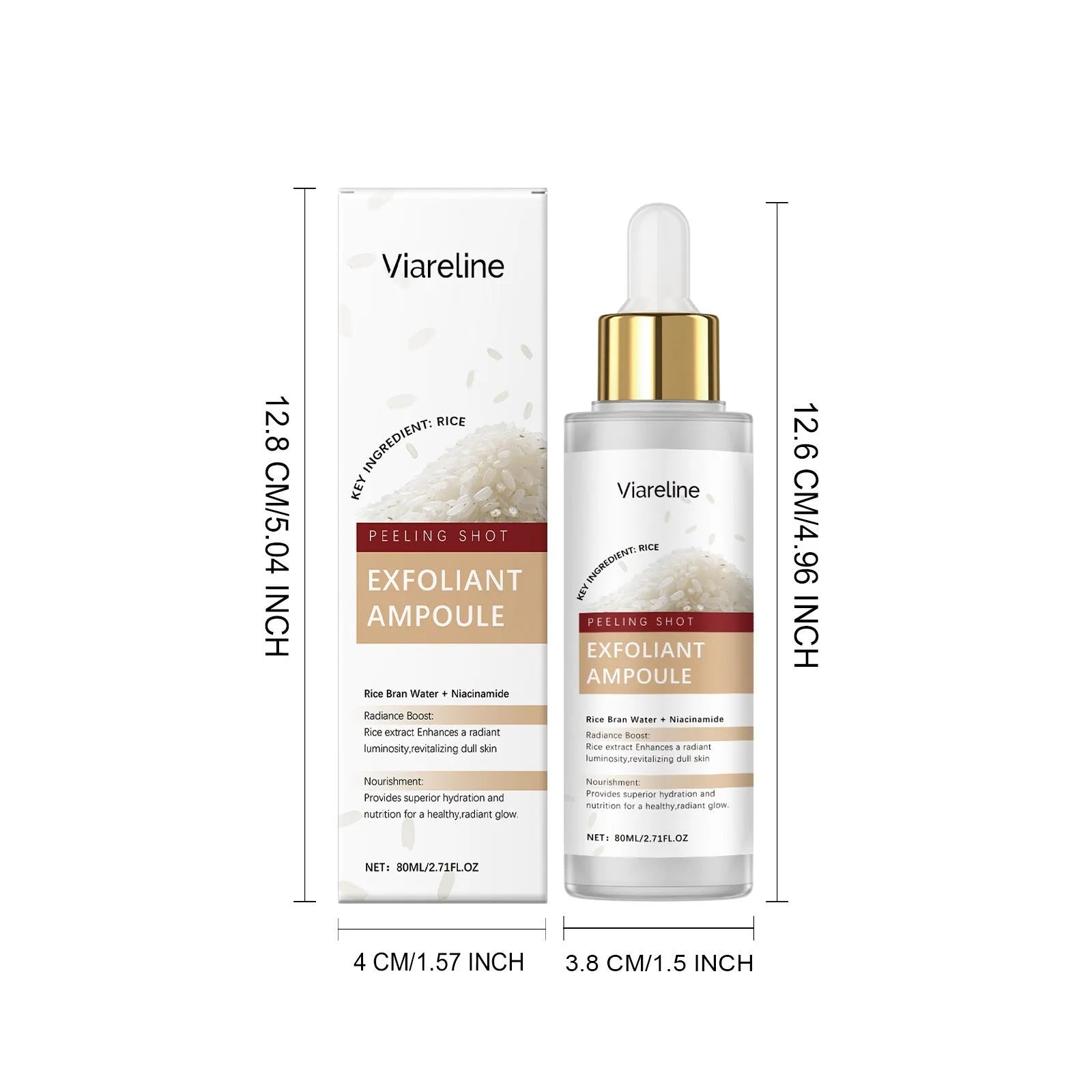 80ml bottle of facial exfoliating liquid with hyaluronic acid and salicylic acid formula