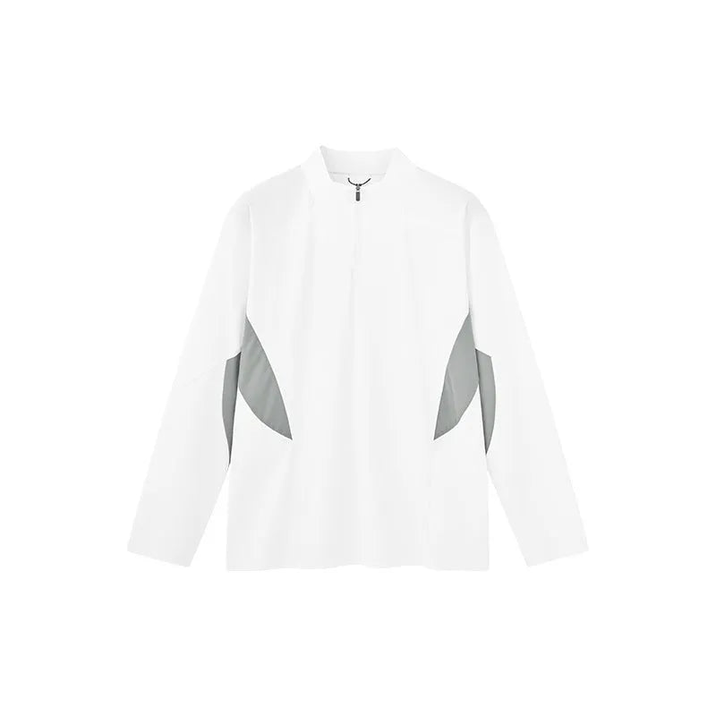 Men's lightweight polyester top in black or beige with long or short sleeves, solid colour pattern, sizes M XL for leisure wear
