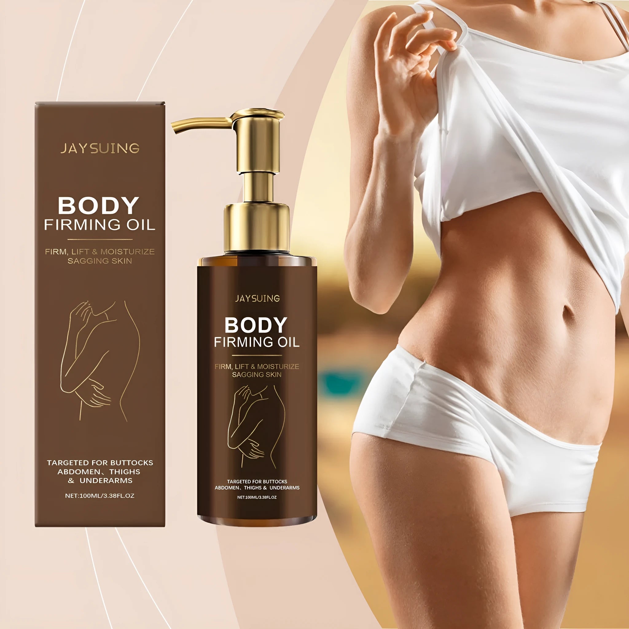 100ml nourishing body oil bottle with hyaluronic acid and coffee seed oil formula