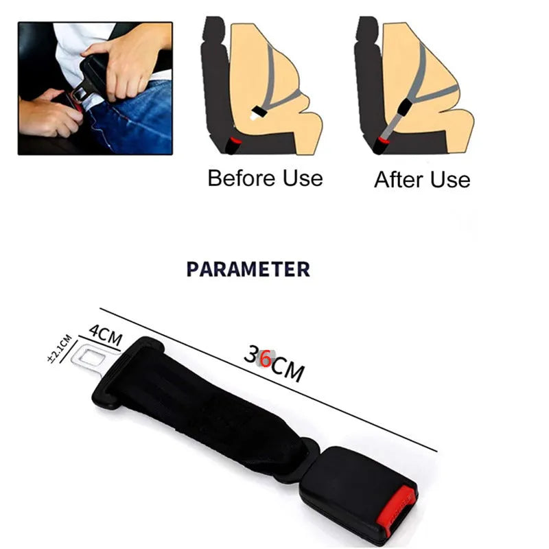 36cm black ribbon car seat belt extender for children and pregnant women
