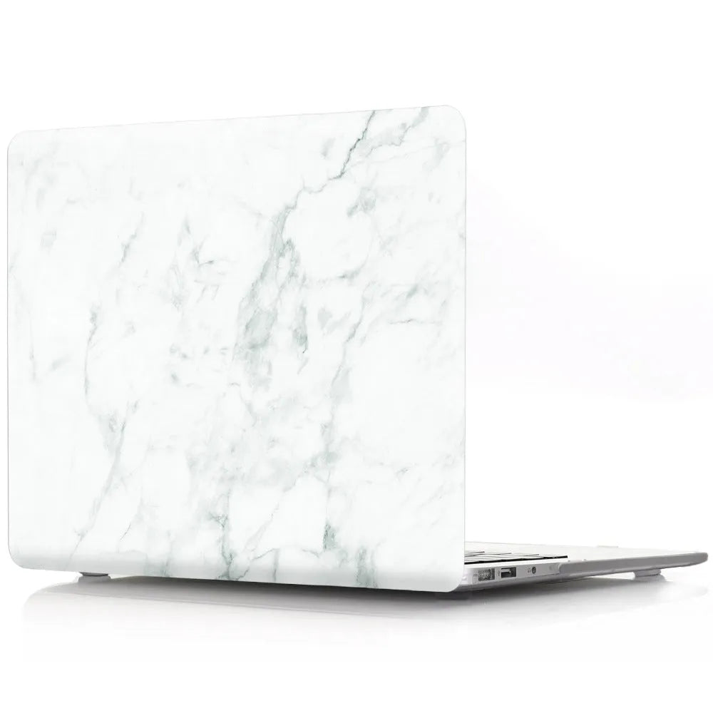 Plastic laptop case with marble pattern design for MacBook protection
