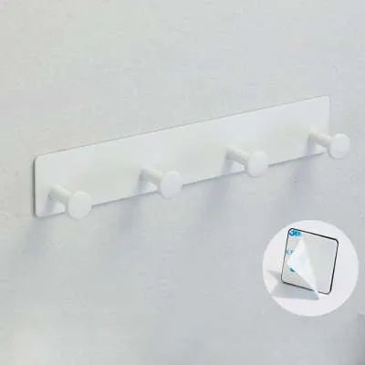 Iron screwless wall hook with mushroom-shaped hooks and traceless adhesive for 5kg load