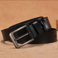 Fashion square head pin buckle jeans strap in Black or Brown, showing alloy buckle and length options for casual wear.